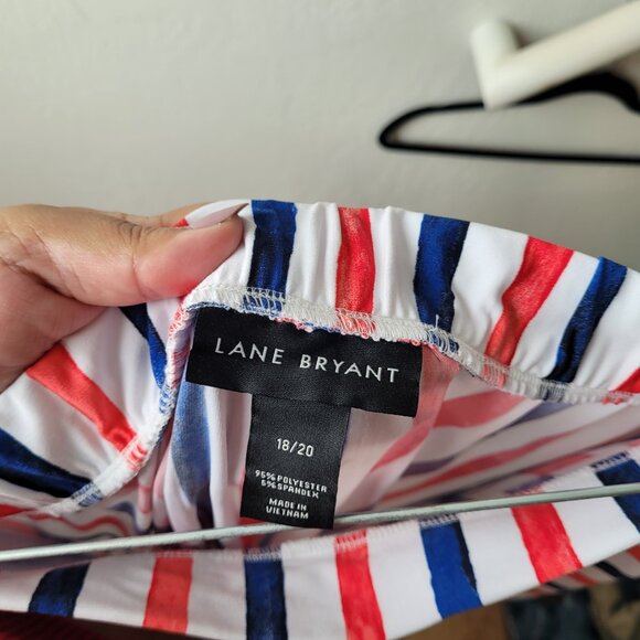 Lane Bryant Striped Crepe Midi Skirt - Picture 10 of 11